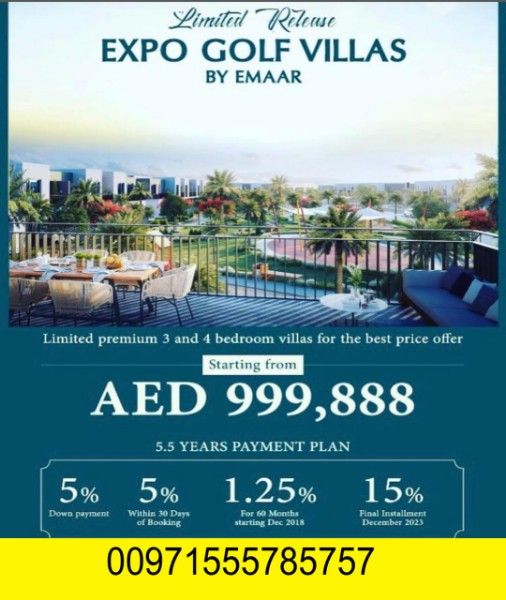 فلل للبيع في دبي بسعر مميز جدا يبدأ السعر من 999,888 درهم